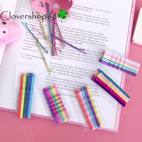 _Set 10 kẹp tóc xước mầu, kẹp tăm nhiều mầu - chọn mẫu