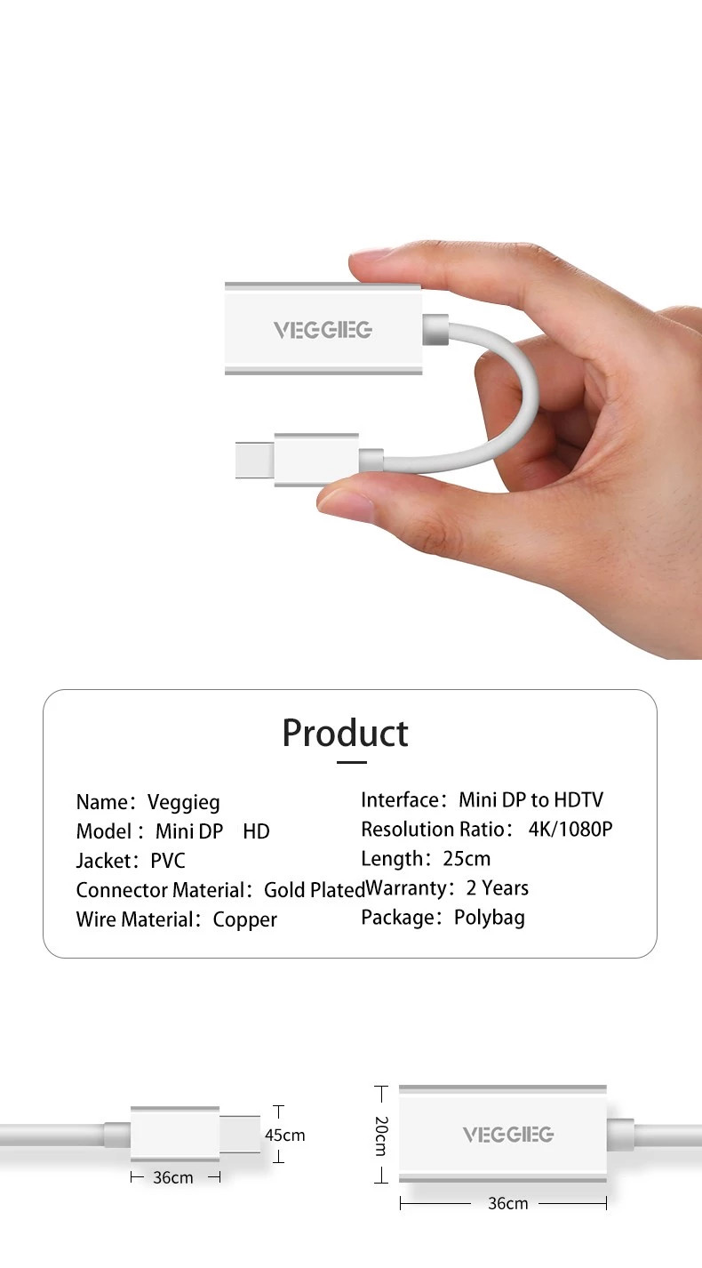 Cáp chuyển từ Mini Displayport sang HDMI VEGGIEG