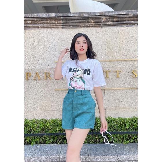 Bộ đùi nữ áo cô gái DLZARD mix quần sooc tăm siêu hot