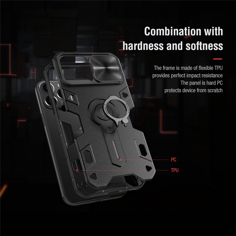 ỐP CHỐNG SỐC BẢO VỆ CAMERA iPhone 13/ 13 Pro/ 13 Pro Max Camshield Armor Nillkin - Hàng Nhập Khẩu