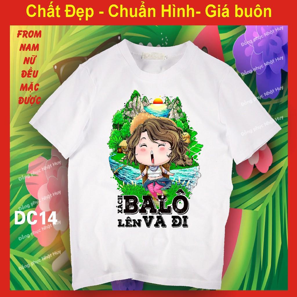 áo nhóm đi chơi DC14 đủ size, CAO CẤP du lịch, biển, phông, thun,cotton, xách balo lên và đi NỮ NAM, ĐOÀN KẾT NEVER CHẾT