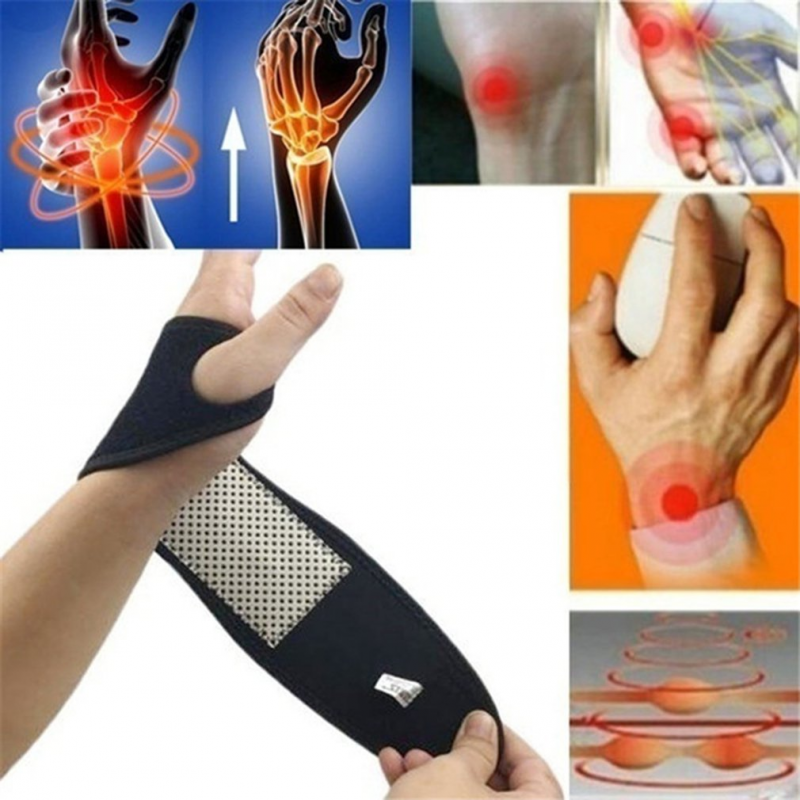 2 Cái/cặp Nam Châm Tự Làm Nóng Hỗ Trợ Cổ Tay Nẹp Bảo Vệ Tấm Bảo Vệ Nam Mùa Đông Giữ Ấm Ban Nhạc Thể Thao Bảo Vệ Bracers Color: Without holes