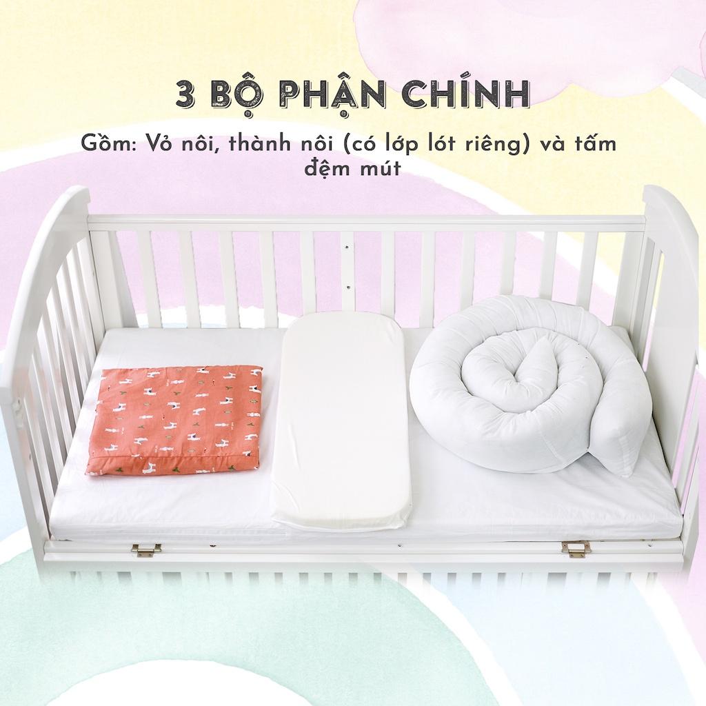 Nôi vải ngủ chung giường cho bé RUNA KIDS chất liệu vải Satin cao cấp mềm mịn thoáng mát an toàn cho da bé