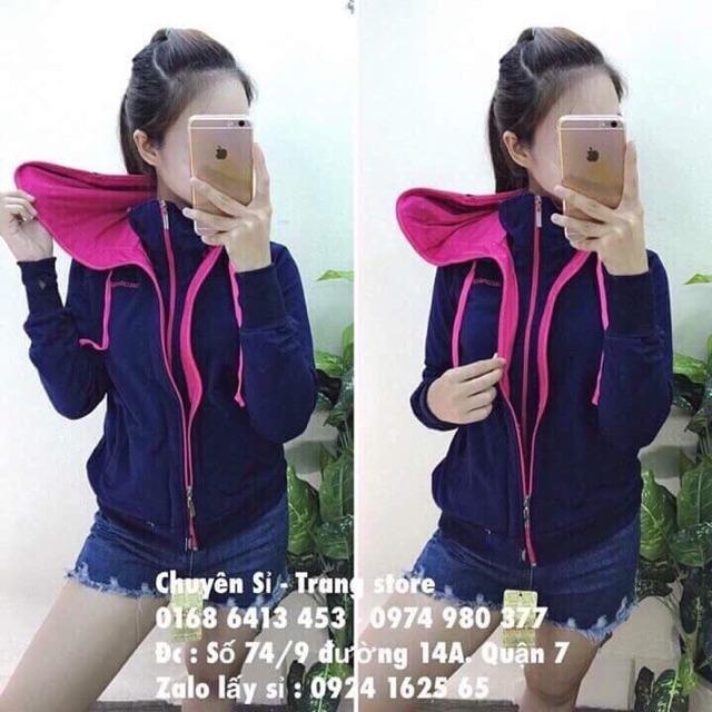 Áo khoác nỉ hai dây kéo nữ