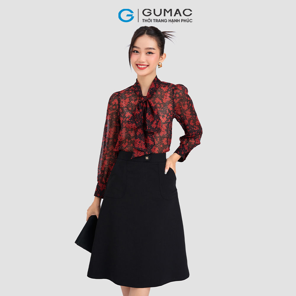 Áo kiểu thắt nơ GUMAC AD03066