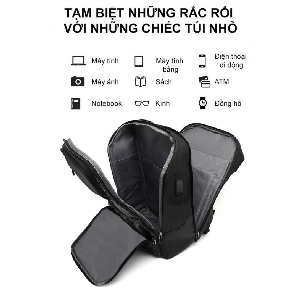 Balo, Balo Nam, Ba Lô, Ba Lô Nam, Ba Lô Công Sở, Ba Lô Laptop Chống Sốc, Chống Thấm Nước, Chống Bám Bụi, Không Phai Màu, Nhẹ – Bền - BLN005