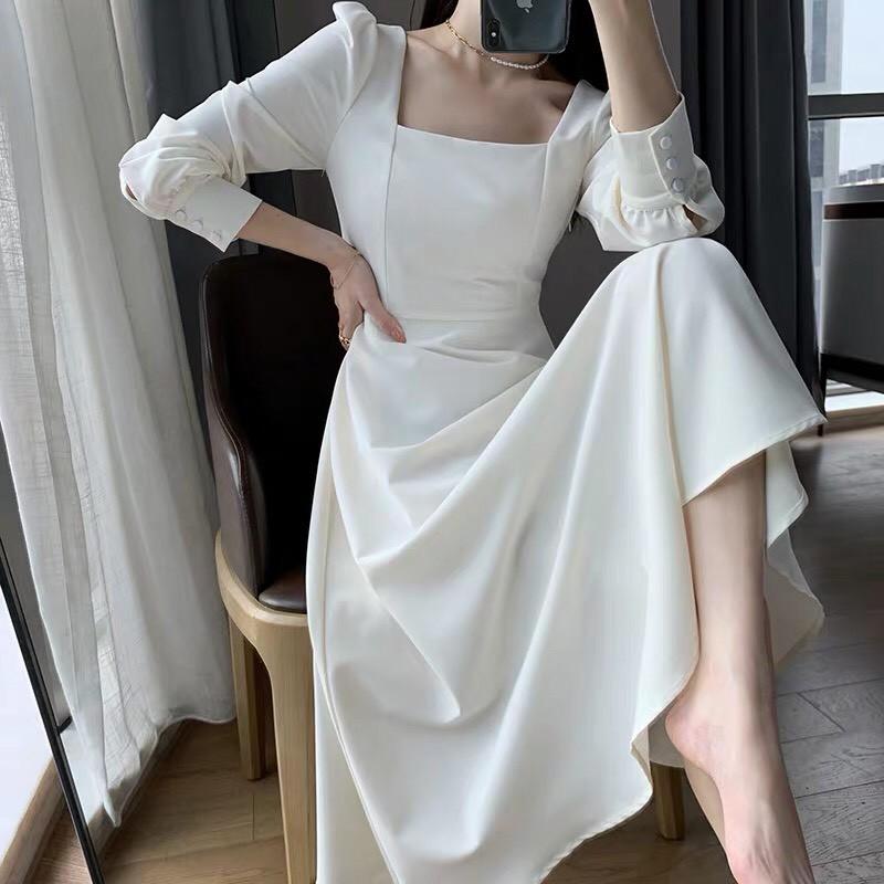 Đầm Xòe Dự Tiệc Đẹp, Thiết Kế Cổ Vuông, phong cách Đơn Giản Thanh Lịch, quyến rũ sang trọng -Đ0999VDVDVDVD