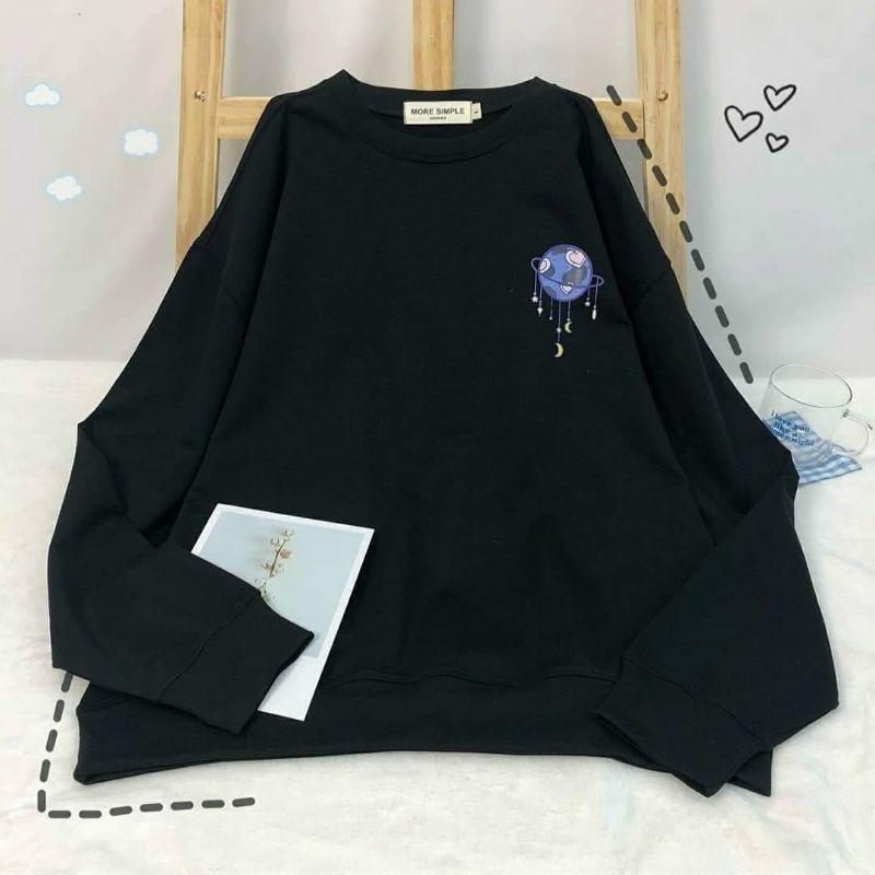 Áo Sweater Dài Tay UNI MOON Form Rộng Vải Nỉ Unisex Ulzzang