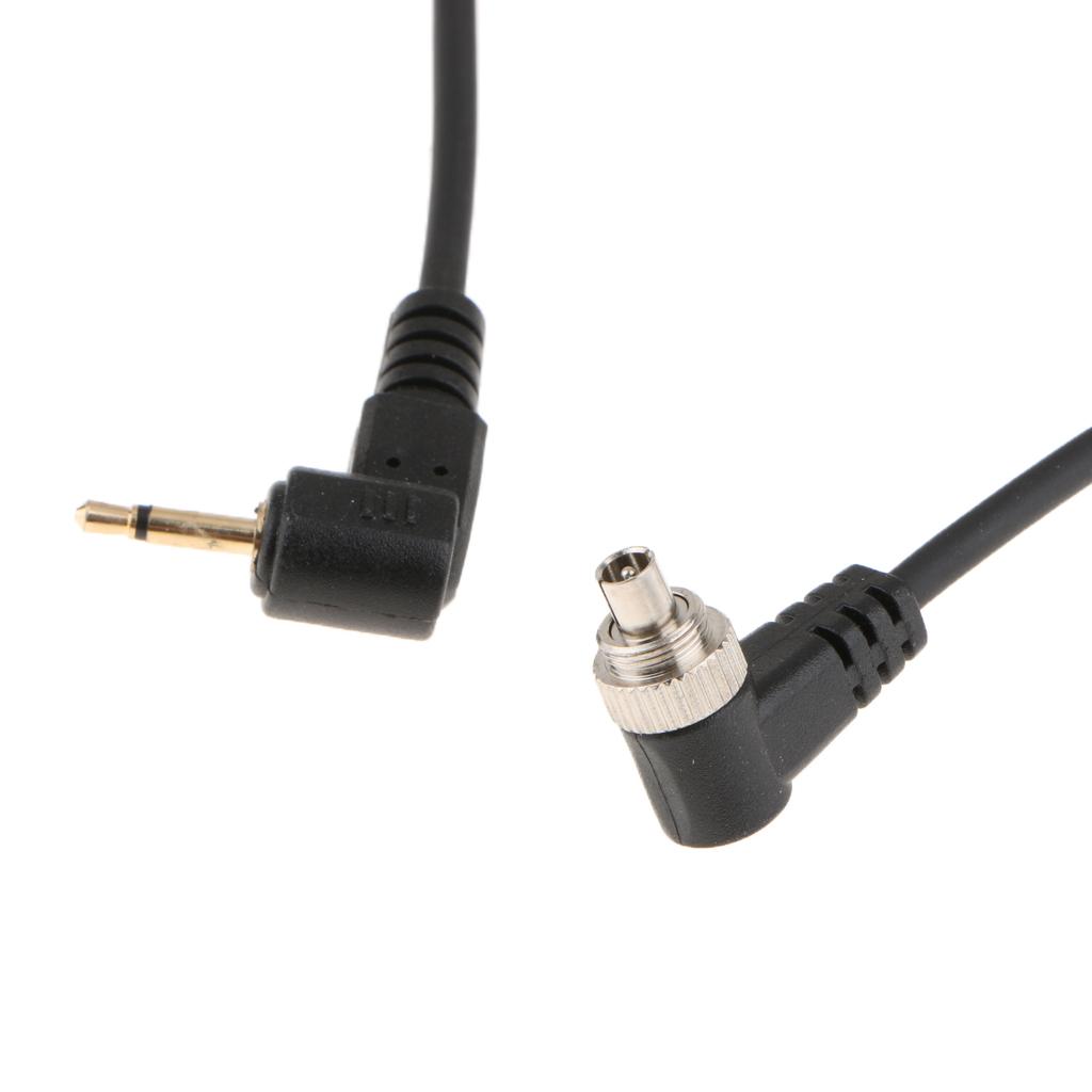Phép Màu Sáng 2.5 Mm Đến Nam Flash Đồng Bộ PC Cáp Dây Có Vít Khóa Cho Canon Máy Ảnh SLR-Đen