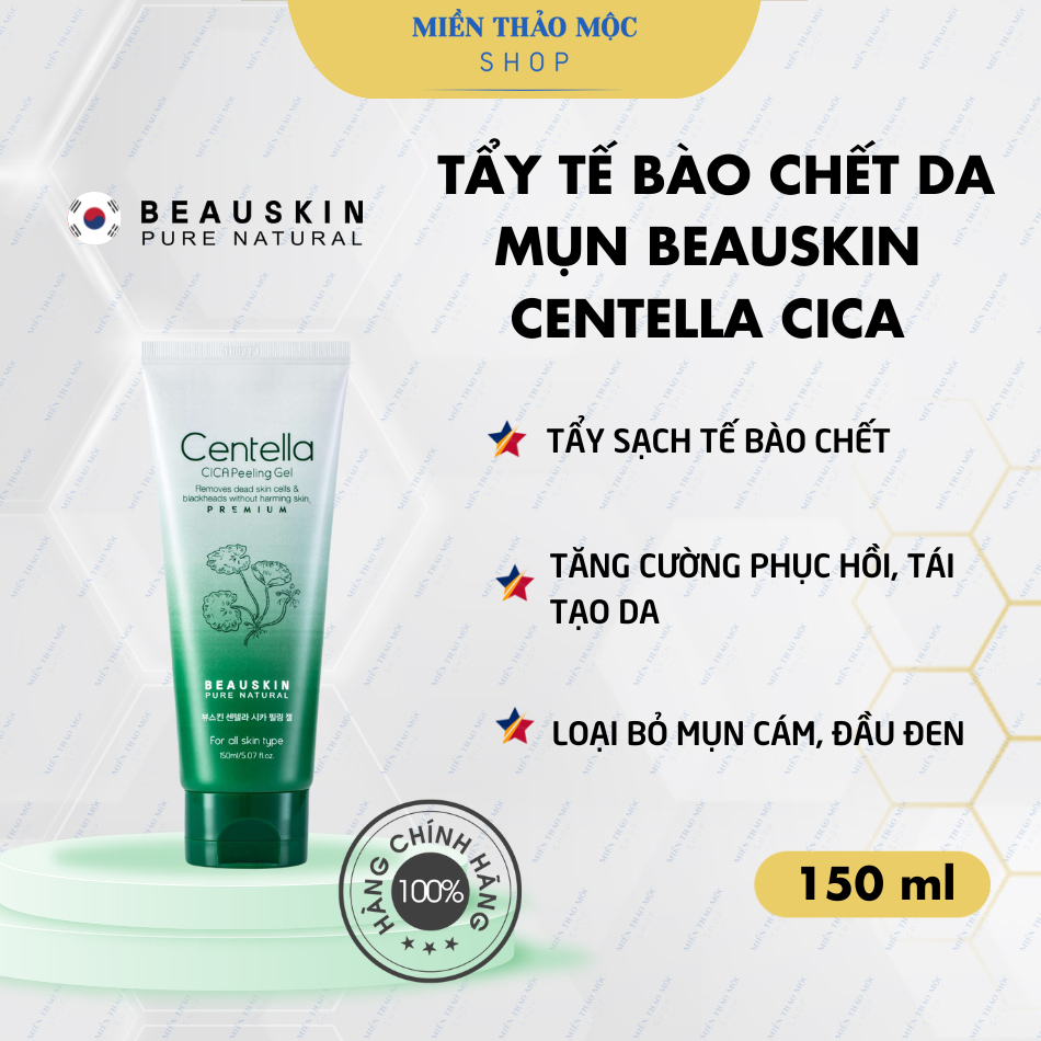 Tẩy da chết tái tạo và phục hồi da, dành cho da dầu mụn Beauskin Centella Cica 150ml