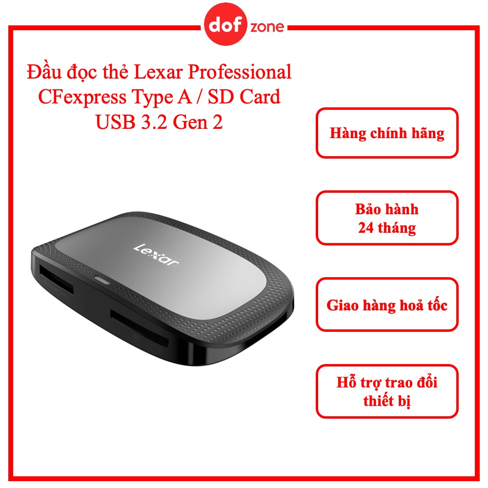 Đầu đọc thẻ Lexar Professional CFexpress Type A / SD Card USB 3.2 Gen 2 - Hàng chính hãng