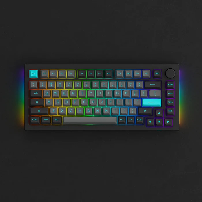Bàn phím máy tính AKKO 5075B Plus Black & Cyan_Mới, hàng chính hãng