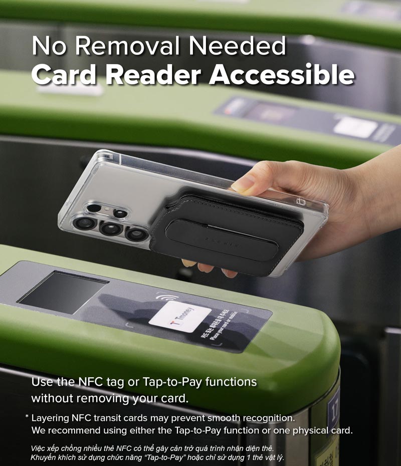 Ví kiêm giá đỡ RINGKE Slide Grip Wallet Magnetic Edge - Hàng Chính Hãng