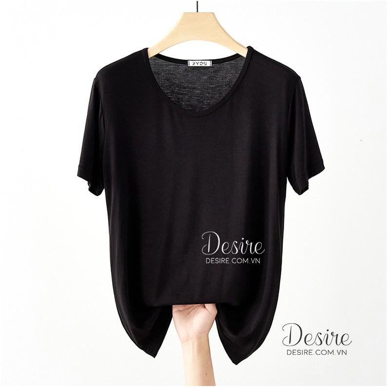 Áo thun trơn cộc tay basic thun cotton cổ tim mịn mát mùa hè AN-02