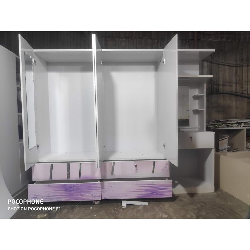 Tủ Nhựa Đài Loan 4 Cánh 1 Bàn Trang Điểm In 3D 022