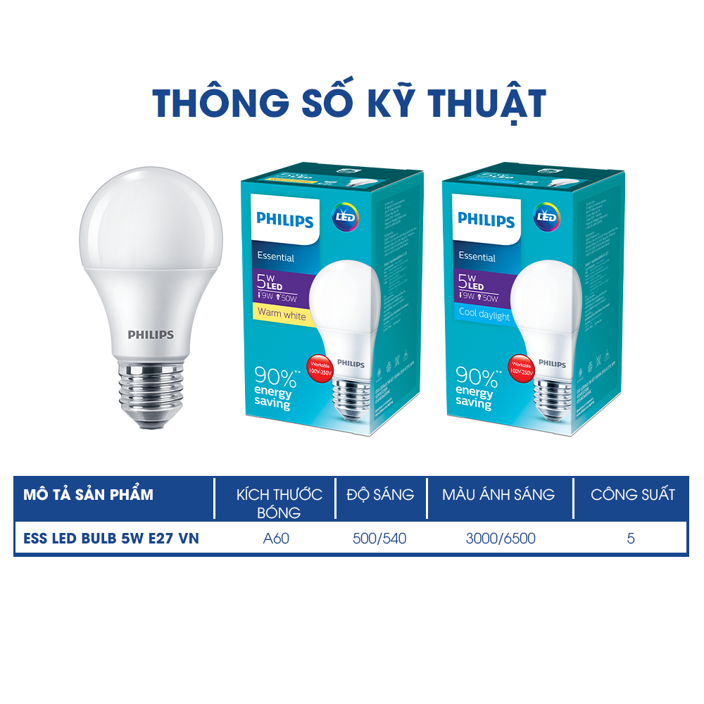 Bóng Philips LED bulb Essential E27 - E27