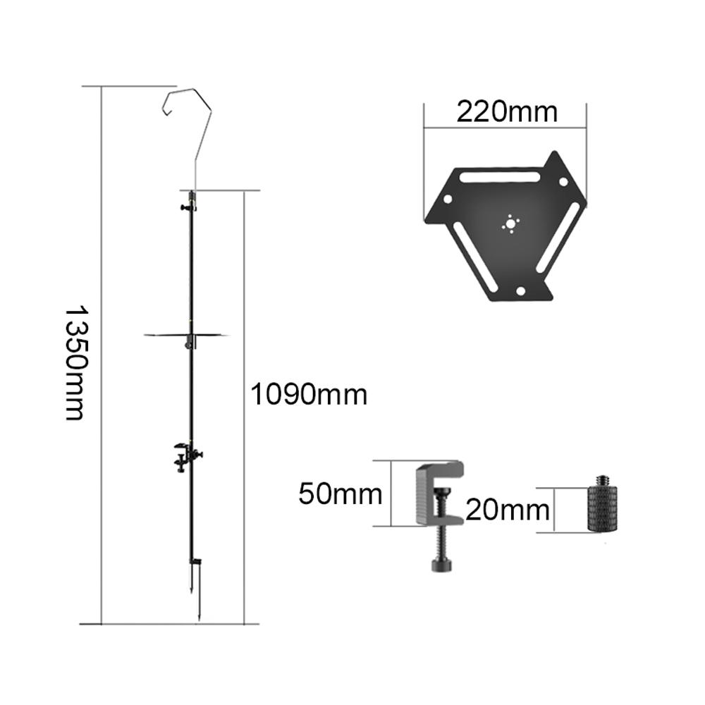 Ground Nail and Deskmounted Camping Detachable Lamp Holder High Strength Metal Outdoor Hiking Light Bracket Storage Rack