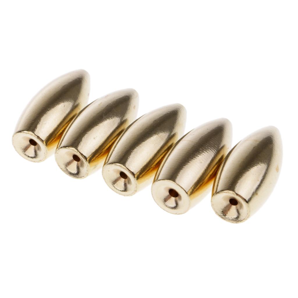 5Pcs Brass Weights Drop Shot Slider Sea Fishing Tackle Snag Sinkers 12g
