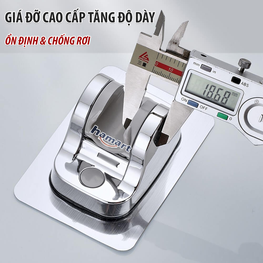 Giá Đỡ Vòi Hoa Sen Dán Tường Đế Góc Nghiêng 120º Móc Treo Vòi Xịt Nhà Tắm Siêu Dính Hamart