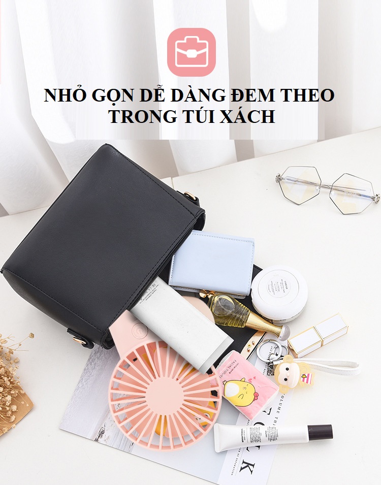 Quạt sạc cầm tay D1183 - Màu ngẫu nhiên