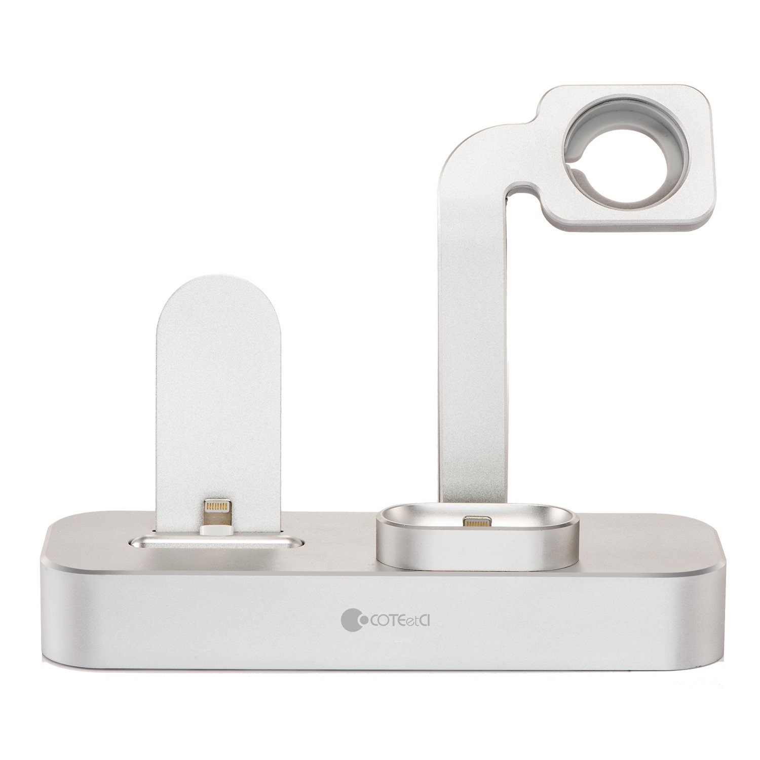 Giá đỡ kiêm đế sạc để bàn cho Apple Watch &amp; iPhone &amp; AirPods hiệu Coteetci Multifunction (hợp kim nhôm, Sạc cùng lúc 3 thiết bị, chuẩn MFi Apple) - Hàng nhập khẩu