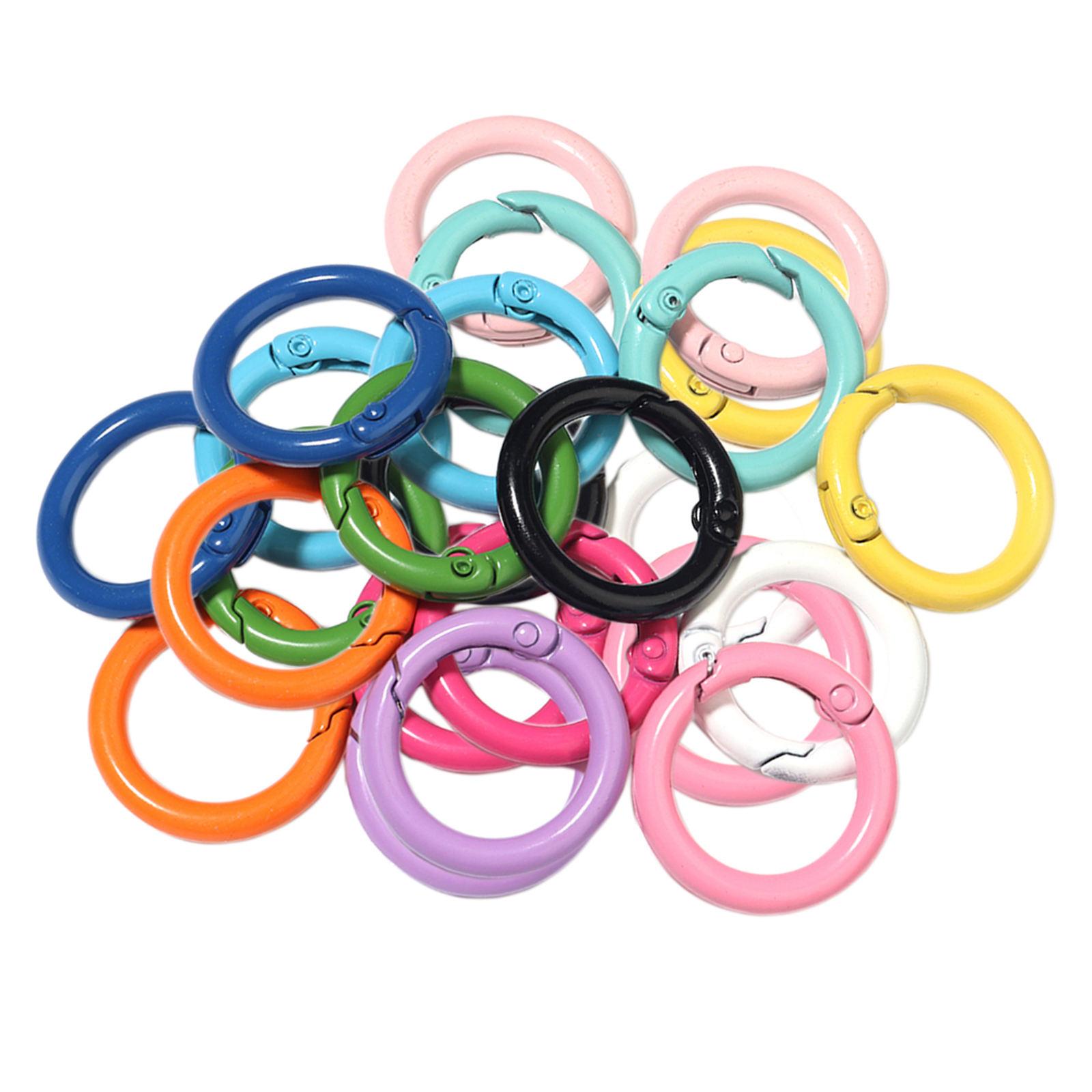 20x Round Spring Snap Clip Hook Alloy Carabiner Keychain Buckle Key Hiking