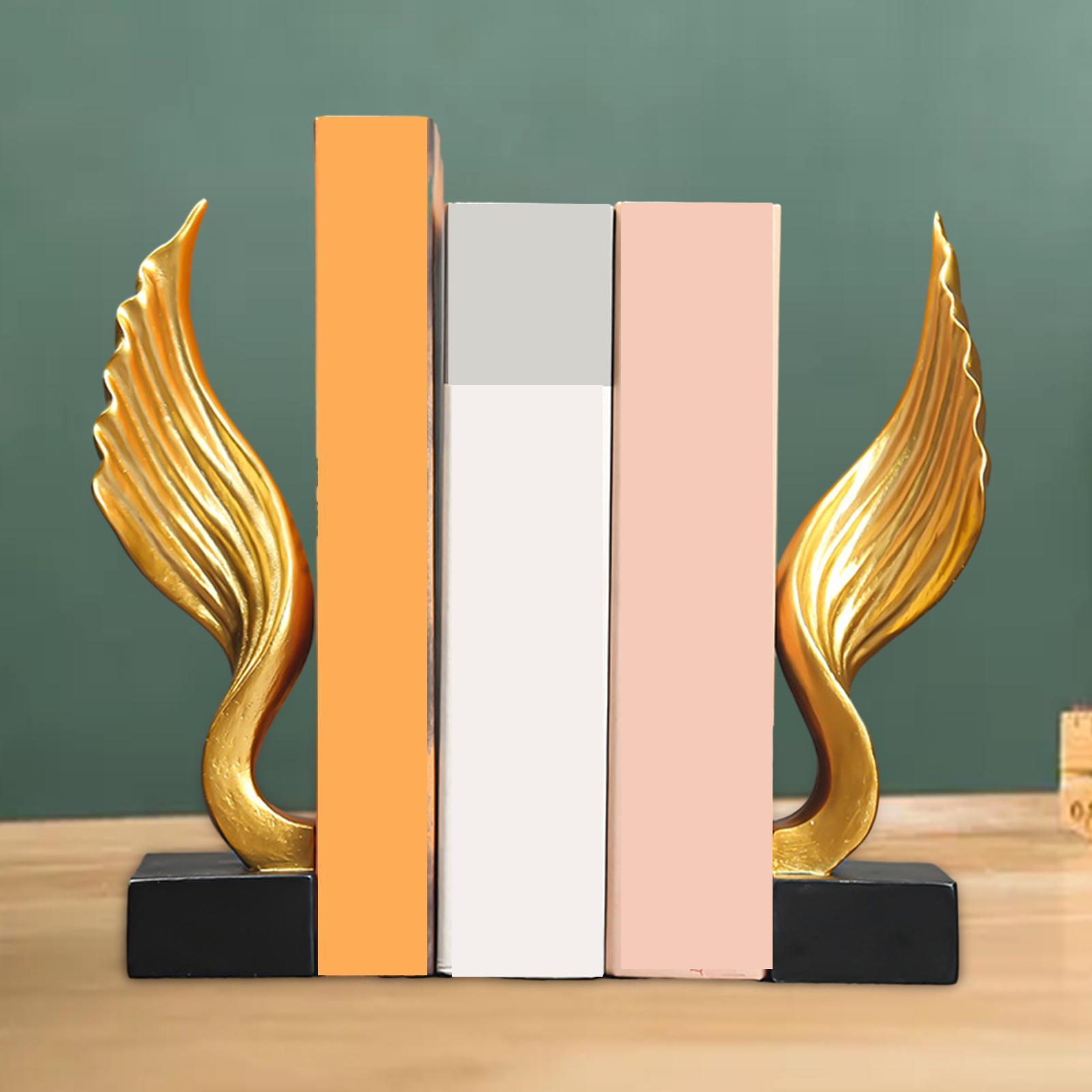 Angel Stand Bookends Statue Decoration Functional Book Holders Resin Ornament for Library Desktop Decor Accessories