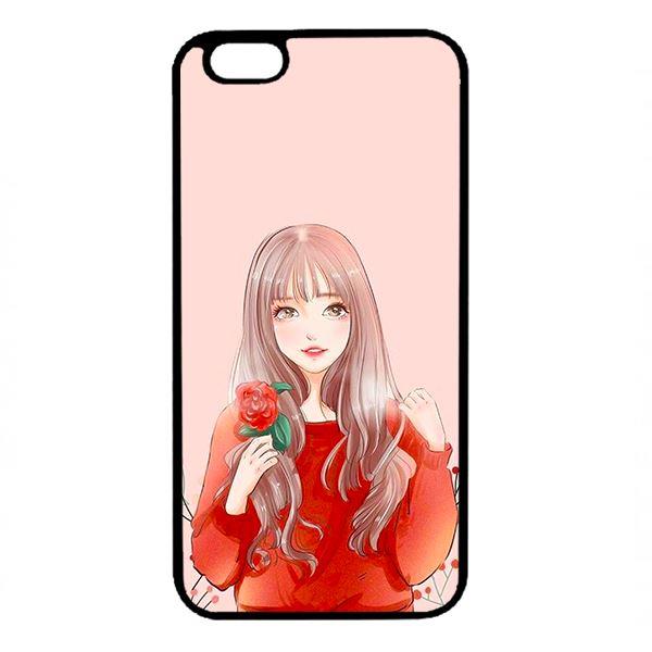 Ốp lưng dành cho điện thoại Iphone 6s Plus Cô Gái Cầm Hoa