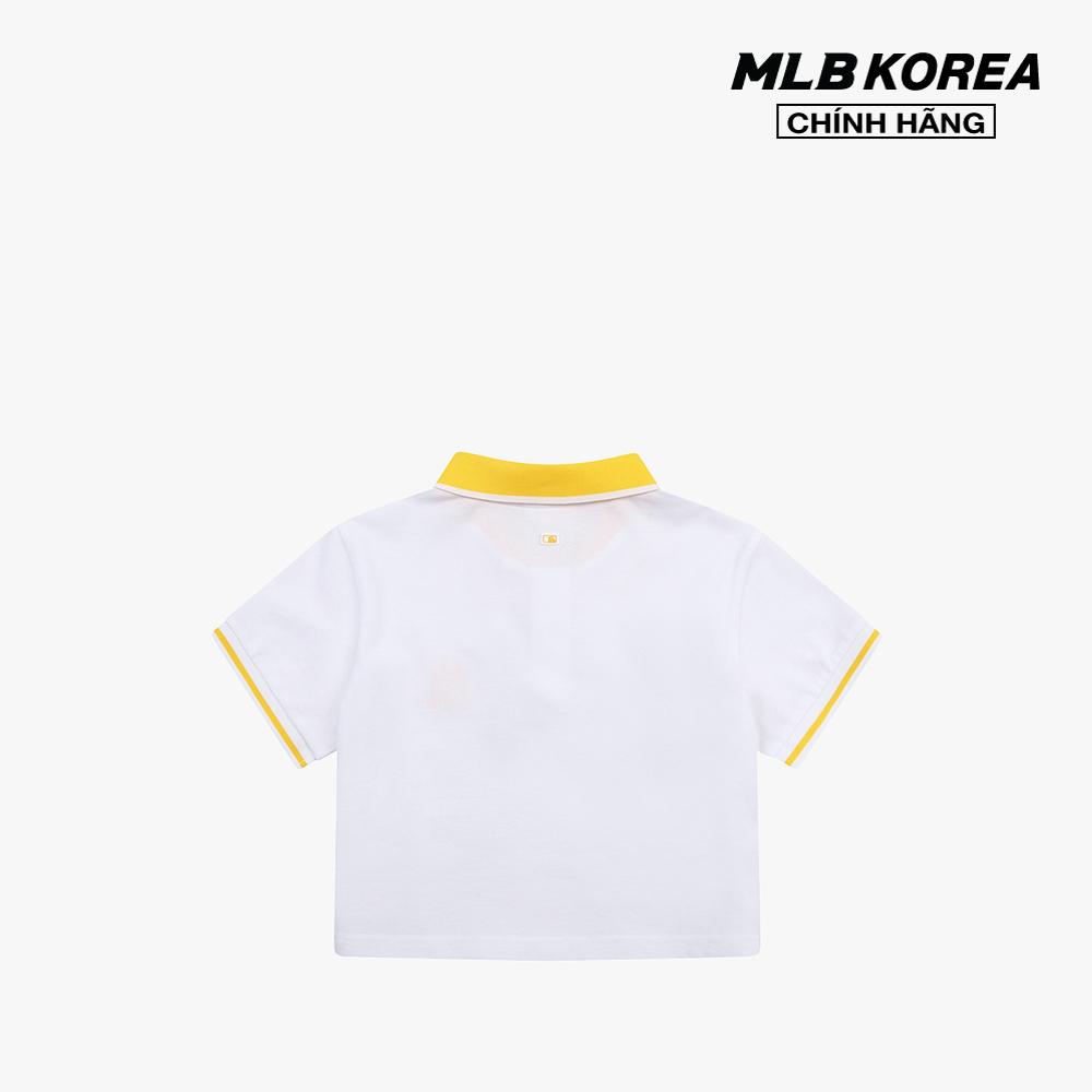 MLB - Áo thun nữ croptop cổ bẻ Basic Crop Pique 31TSQW131-50W