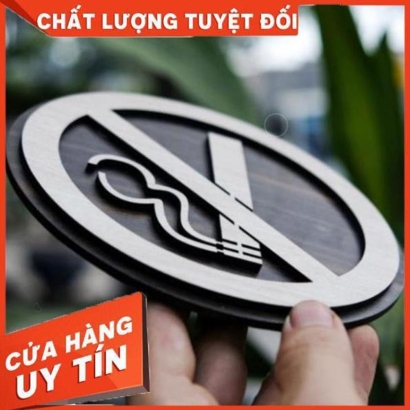 Bảng Gỗ Trang Trí Decor - Mẫu Cấm Hút Thuốc, No Smoking