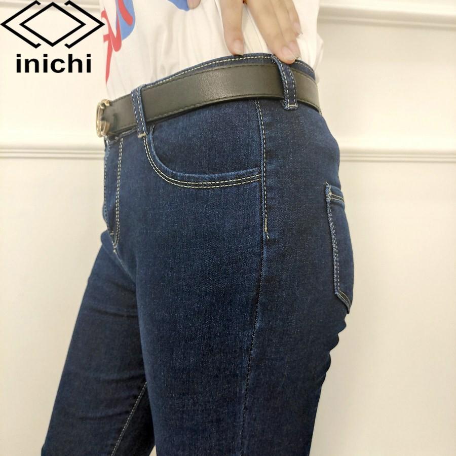 Quần jean nữ INICHI Q697 dài eo cao dáng ôm thiết kế giản dị phong cách hàn quốc quần jean co giản