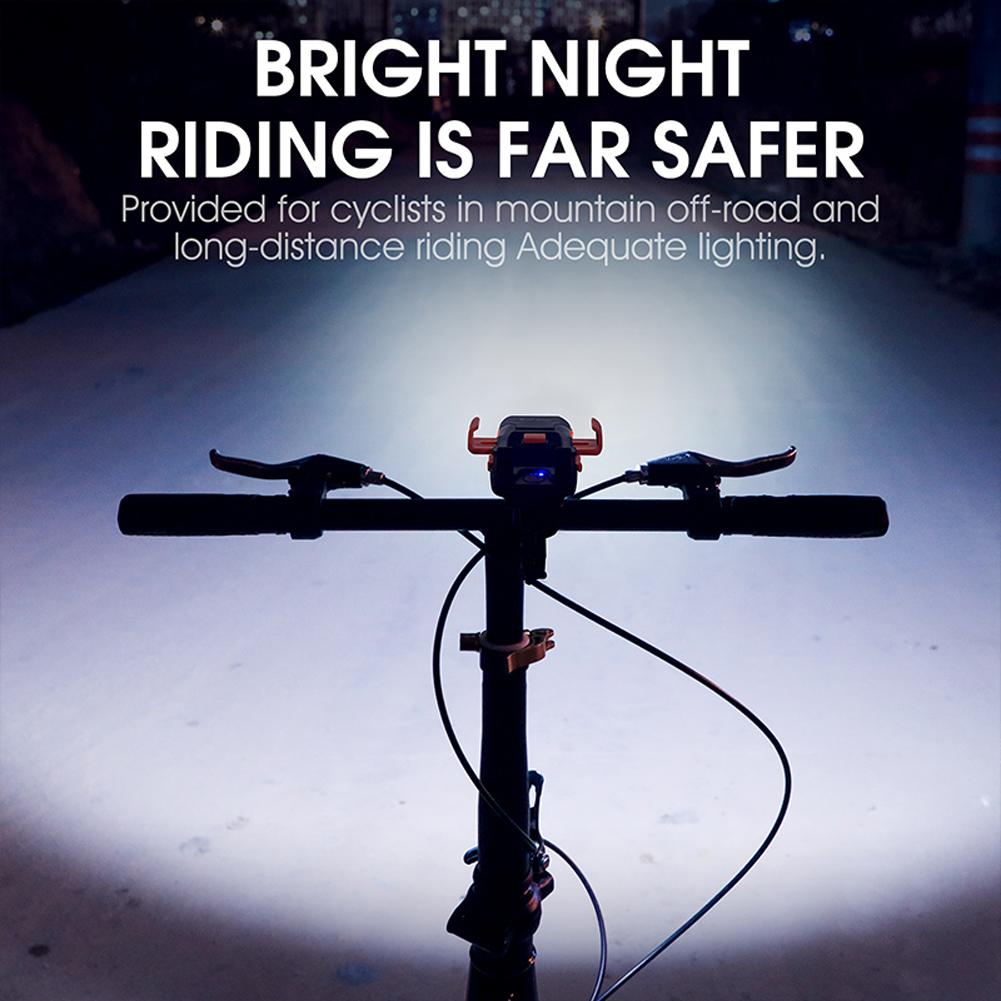 Đèn LED 5 trong 1 WEST BIKING gắn giá đỡ phía trước có còi, giá đỡ điện thoại