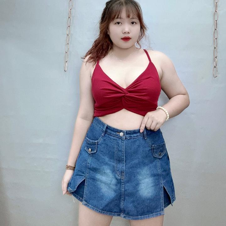 Áo dây bigsize cúp xoắn kiểu không mút đệm, Áo bra hai dây chất gân tăm cho nàng Chuppy 60-92kg G117 - Đen