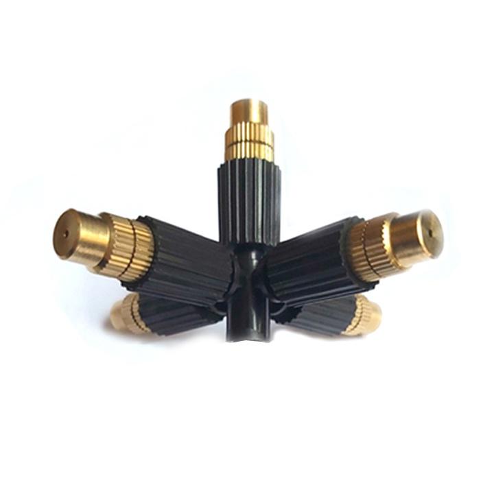 Béc Phun Sương Đồng 5 Hướng Nối Lỗ 6mm Kèm Phụ Kiện