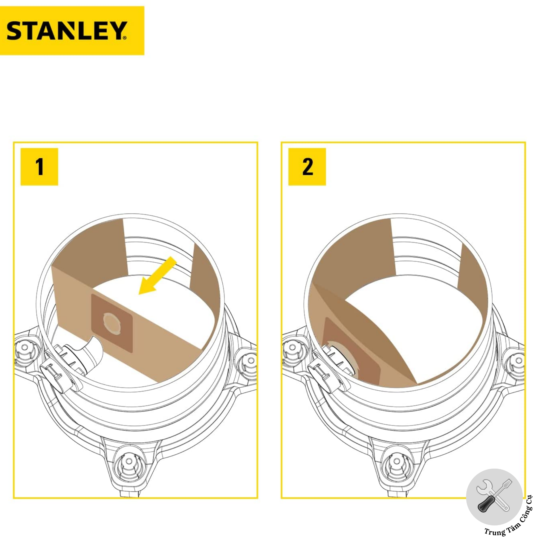 Bộ 3 túi giấy đựng bụi Stanley 25-1238A phụ kiện máy hút bụi Stanley SL19301-4B - Hàng chính hãng