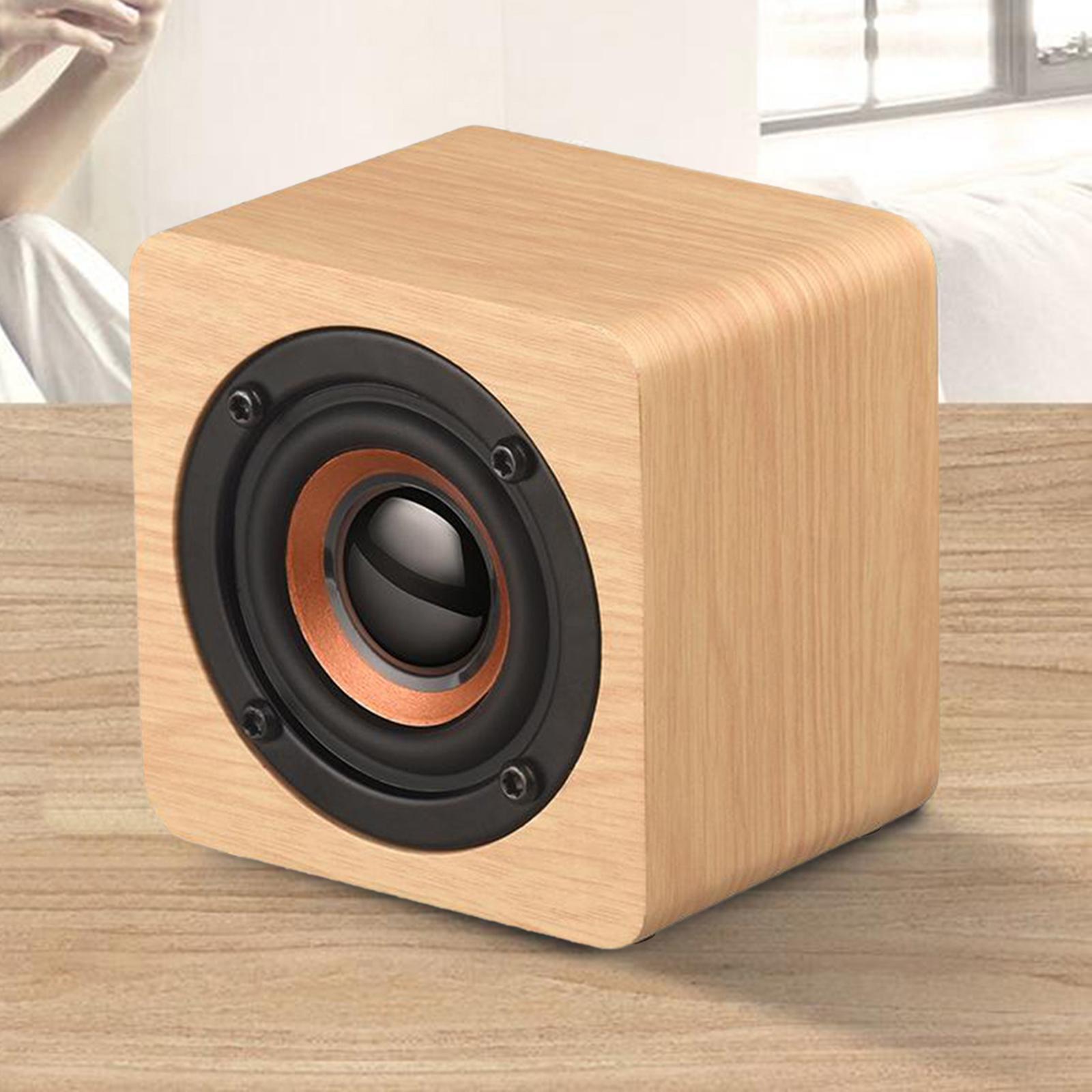 Mini Wooden Bluetooth Multimedia Speaker 1200mAh Battery & Cable