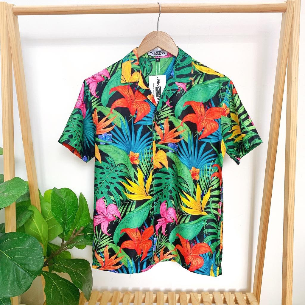 ÁO SƠ MI HỌA TIẾT ĐI BIỂN UNISEX MR SMILE 99 SHOP