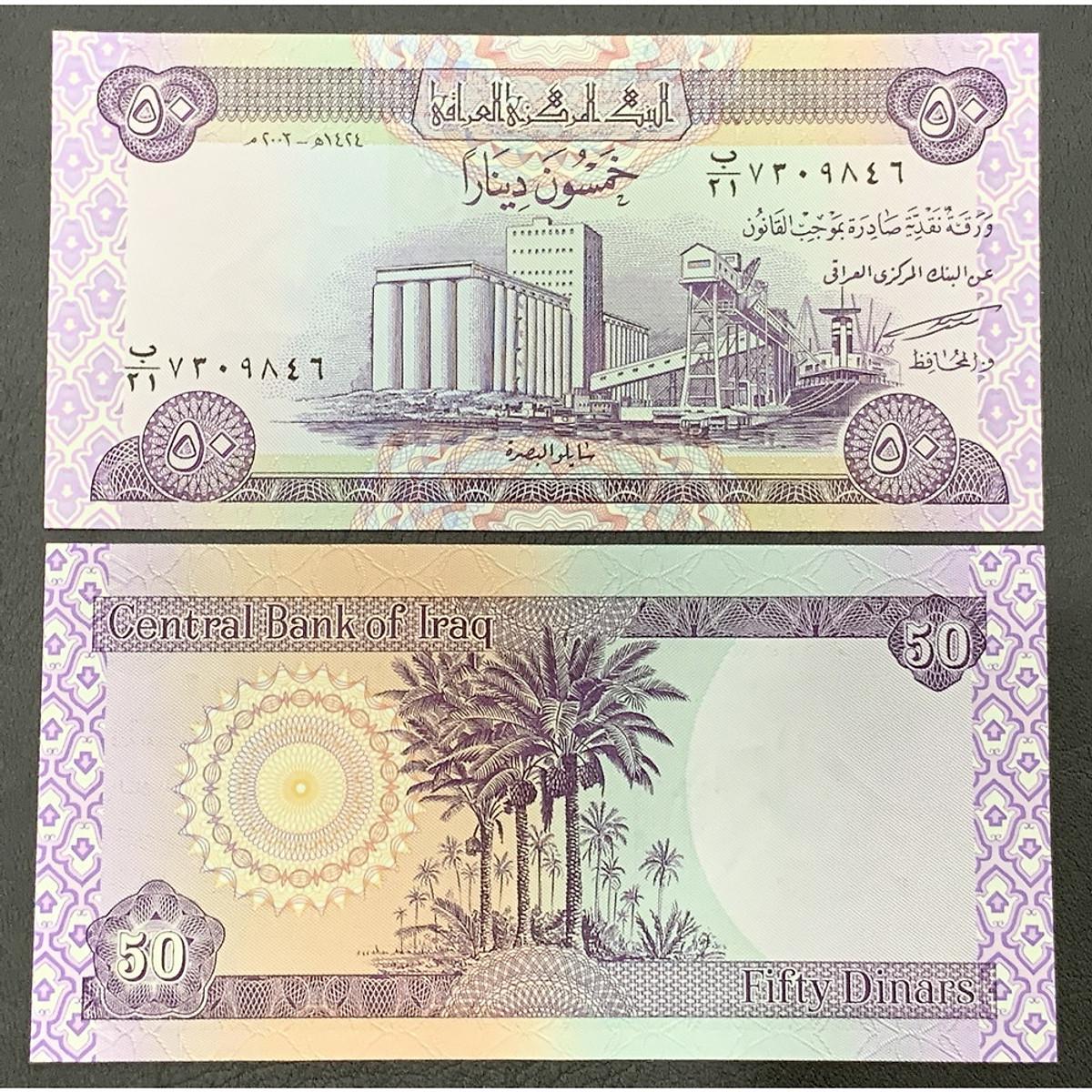 Tiền Iraq 50 Dinars quốc gia thuộc Trung Đông sưu tầm , tiền châu Á , Mới 100% UNC, sưu tầm