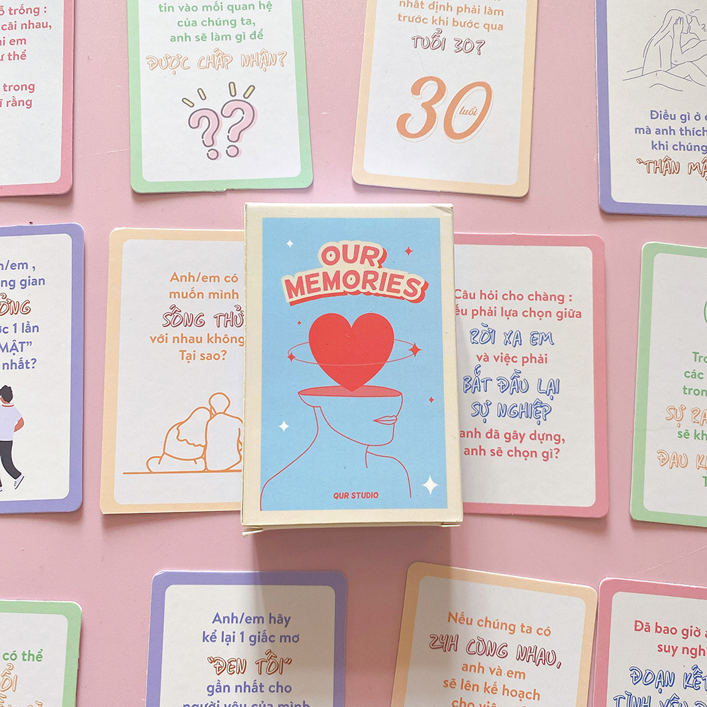 Bộ Bài Cặp Đôi Our Memories Kết Nối Và Thấu Hiểu Đối Phương Drinking Game Dành Cho Cặp Đôi Yêu Nhau Hoặc Vợ Chồng