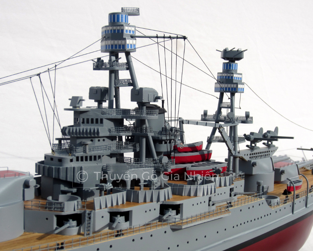 Mô Hình Thuyền Gỗ Phong Thủy Dạng Thuyền Chiến USS ARIZONA Chính Hãng Hàng Xuất Khẩu Chất Lượng Cao