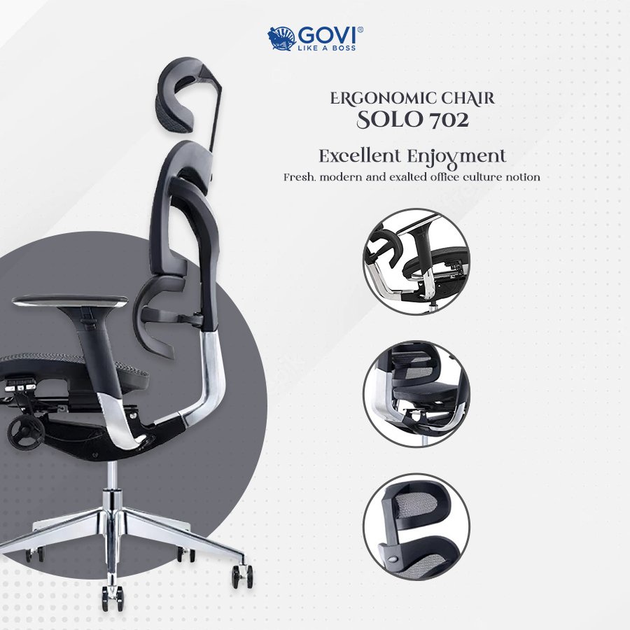 Ghế công thái học GOVI Ergonomic Solo S702 Thiết kế bảo vệ sức khỏe