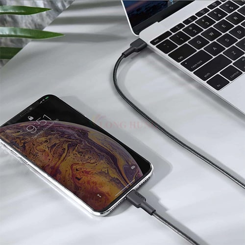 Cáp USB Type-C to Lightning Aukey Impulse Braided CL 0.9m CB-CL3 - Hàng chính hãng