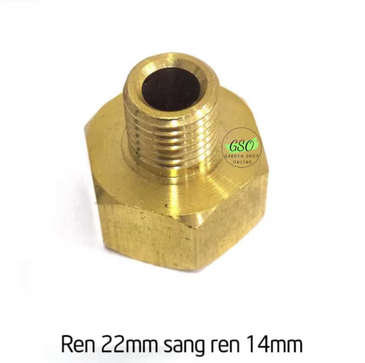 Khớp nối chuyển ren trong 22mm sang ren ngoài 14mm (13.8mm) Bằng Đồng, phụ kiện máy rửa xe