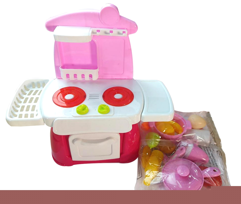 Bộ Đồ Chơi Nhà Bếp Màu Hồng Kết Hợp Với Ánh Sáng Và Âm Thanh DUKA - 889-40