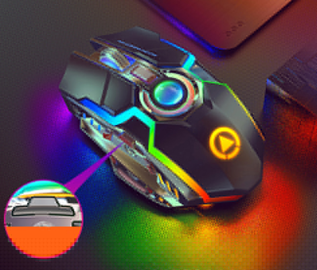 Chuột Gaming Bluetooth Sạc Pin e-sports, Led 7 màu - Tặng lót chuột siêu đẹp