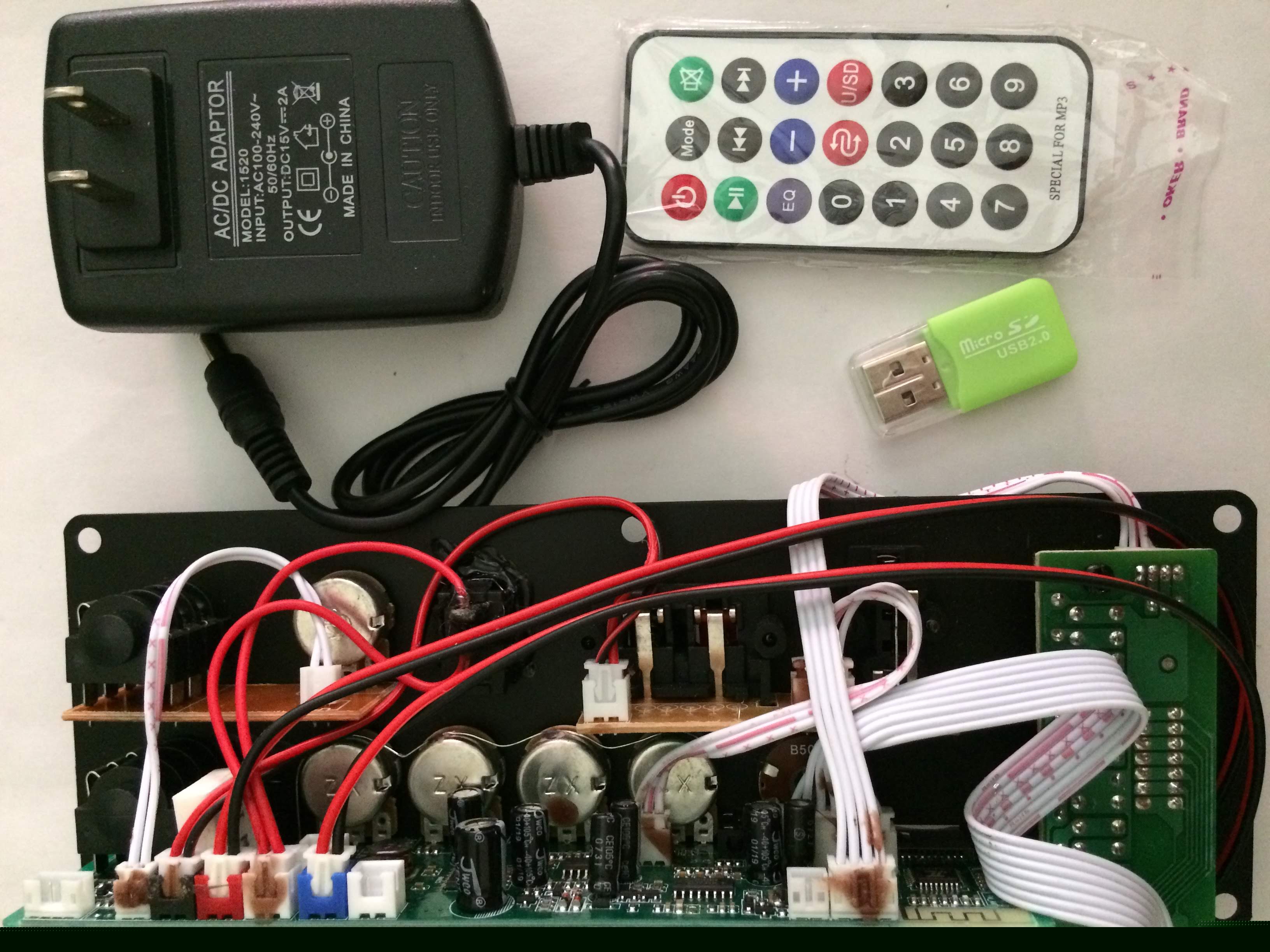 Mạch loa kéo 150W có ổ cắm 2 mic