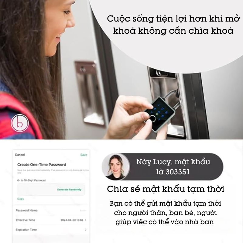 Ổ Khóa Thẻ Từ Mật Khẩu Mã Số Vân Tay Thông Minh Hỗ Trợ Chìa Cơ T55D