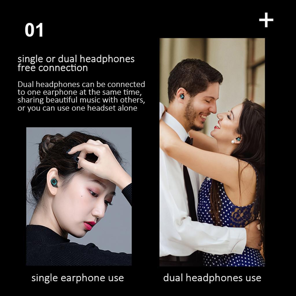 Bluetooth 5.0 Wireless In-ear Digital Display Waterproof Headphones