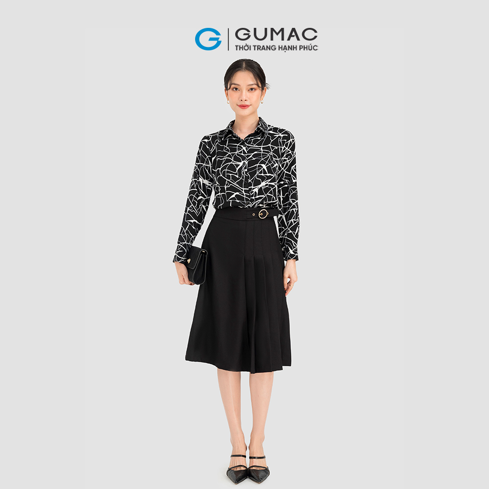 Áo sơ mi nữ GUMAC AC08034 in họa tiết trẻ trung lịch sự