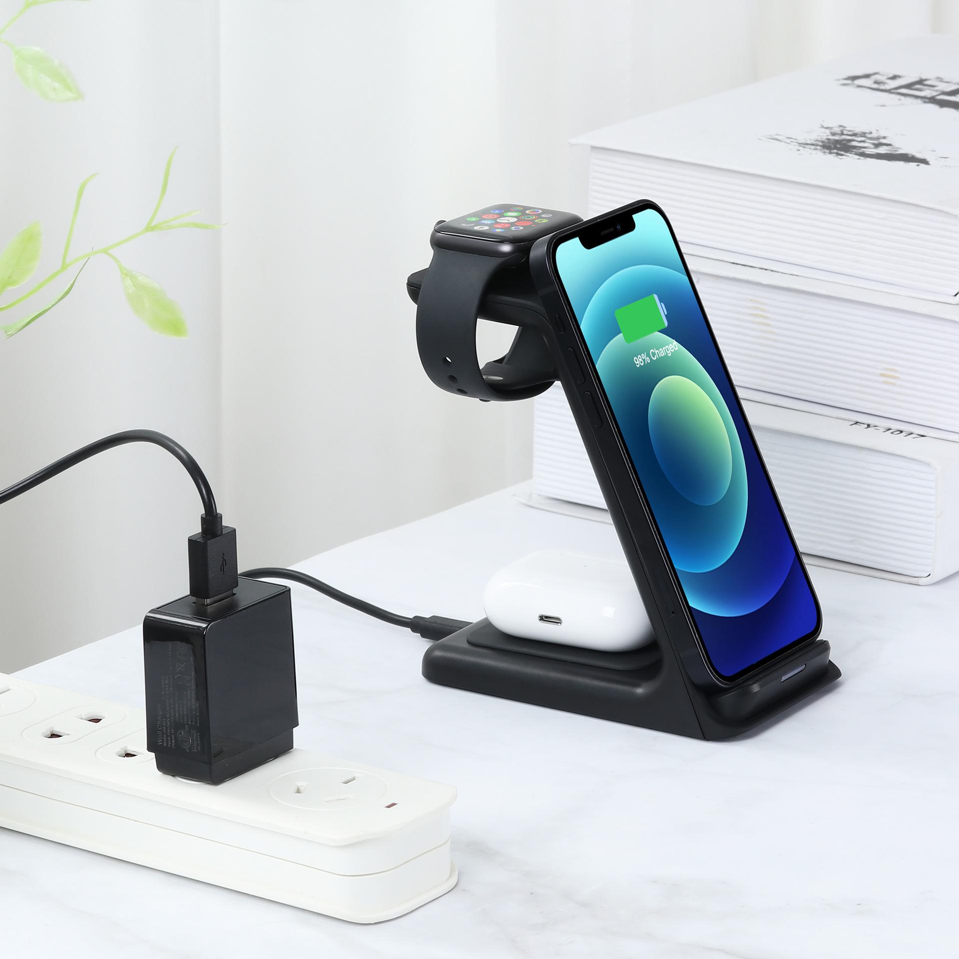 3 trong 1 trạm sạc không dây tương thích cho các sản phẩm của nhiều thiết bị